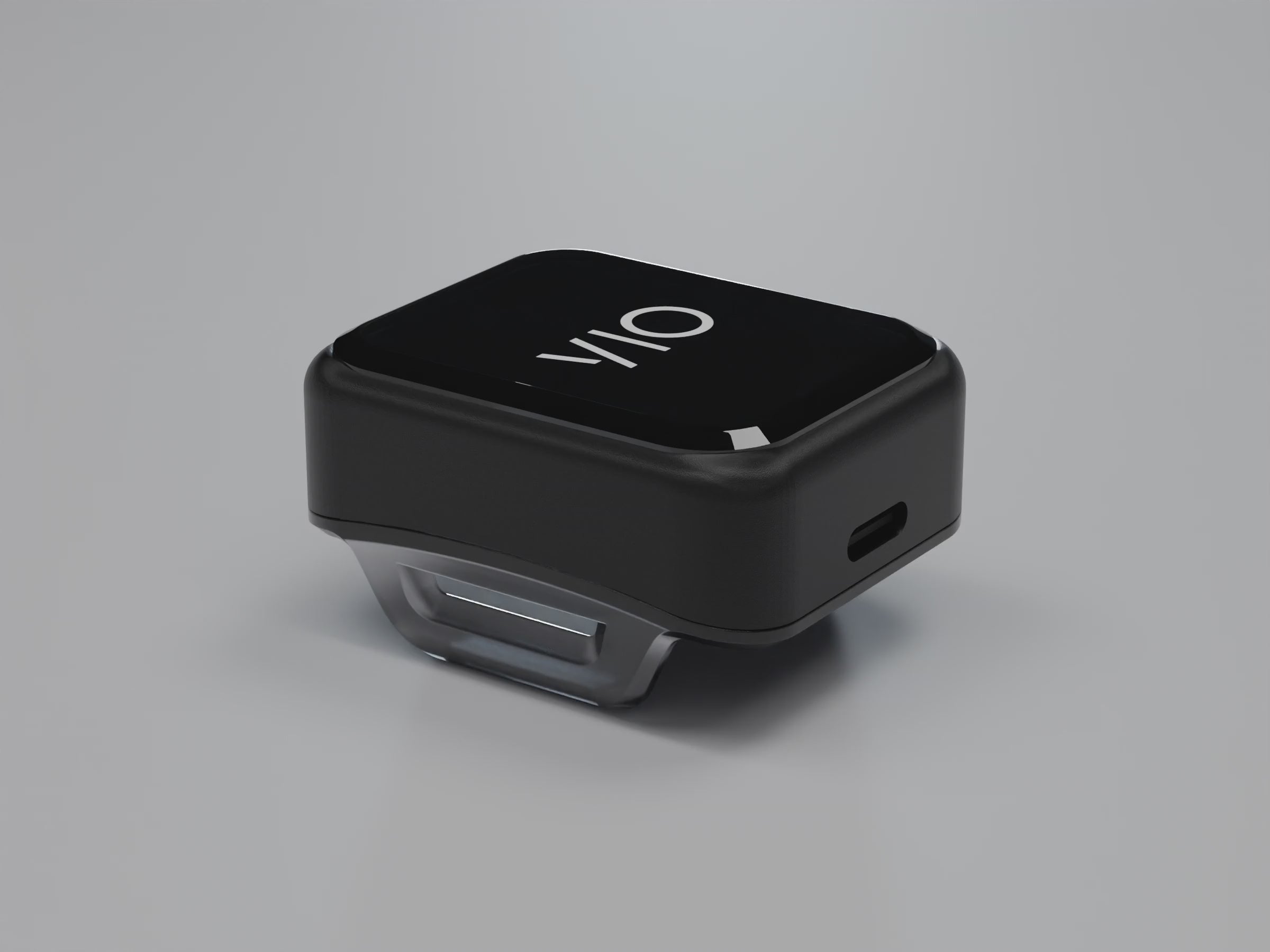 VIO turning once through 360 degrees. Rendered from the CAD model, not a photo.